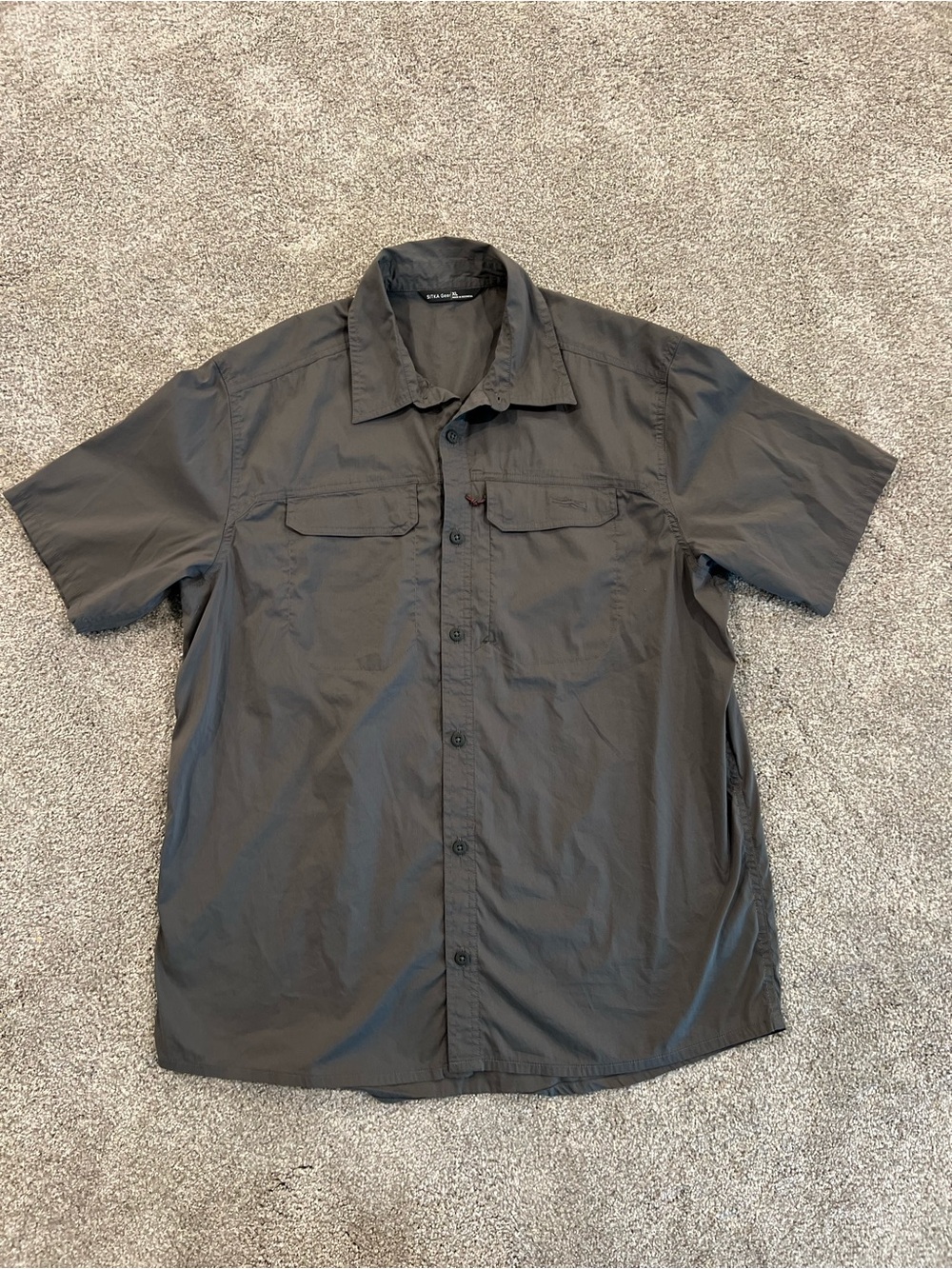 Sitka Gear Globetrotter Shirt Short Sleeve Button Up Grey Men’s Size XL #80032,